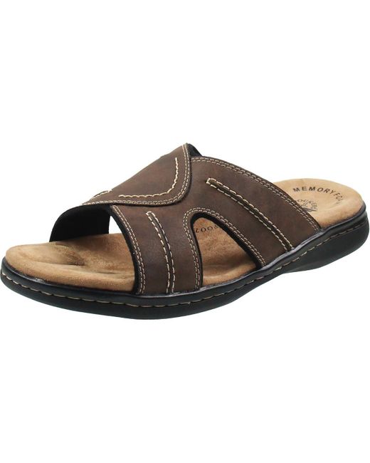 Dockers Brown Criss-Cross Manmade Slide Sandals for men