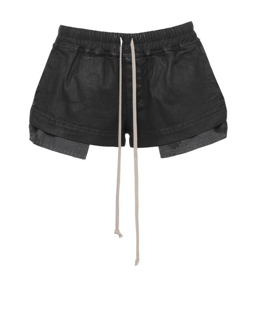 Rick Owens Black Layered Drawstring Shorts
