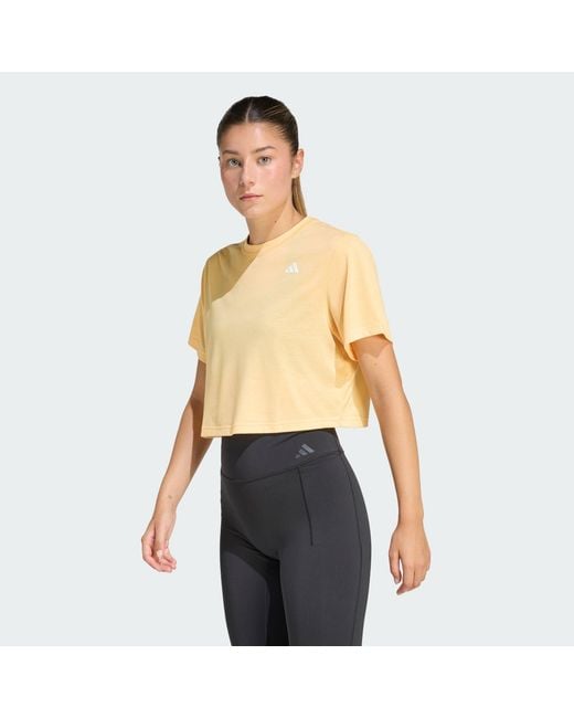 Adidas Yellow Train Essentials Boxy Workout Tee