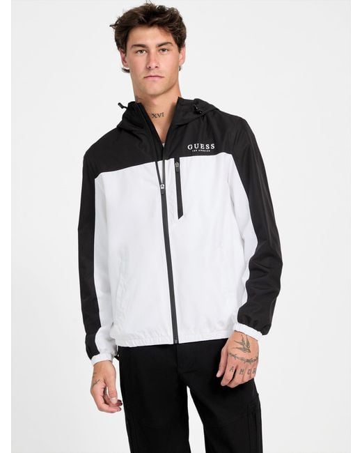 Guess Men's White Eco Jean Windbreaker