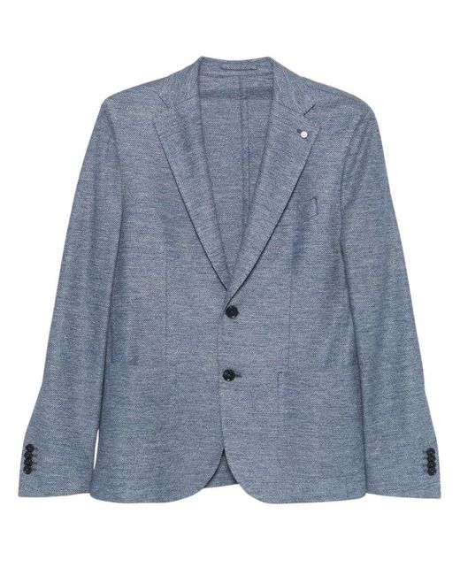 Luigi Bianchi Blue Light Linen Jacket for men