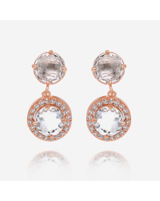 Suzanne Kalan Pink 14k Rose Gold Andsapphire Drop Earrings Pe161-rgwt