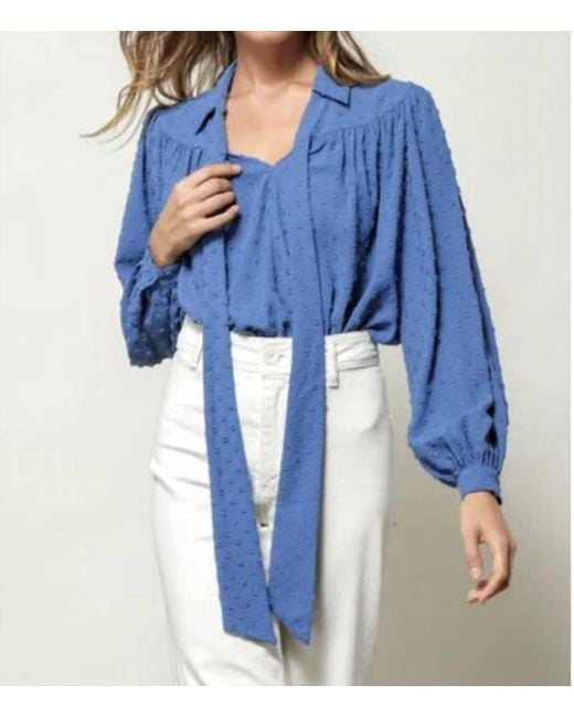 Line & Dot Blue Skylar Blouse