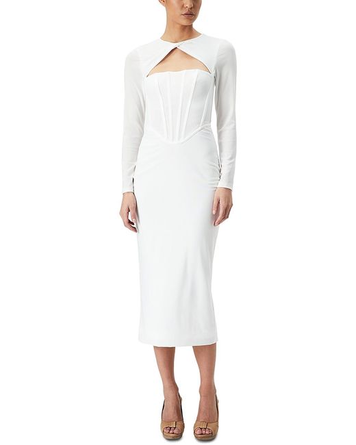 Bardot White Cut-out Sheer Cocktail And Party Dress