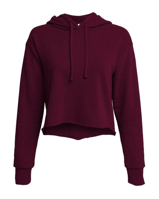 Next Level Purple Laguna Sueded Raw Edge Crop Hoodie