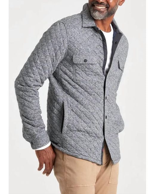Faherty Epic Quilted Fleece Cpo I in Gray for Men Lyst