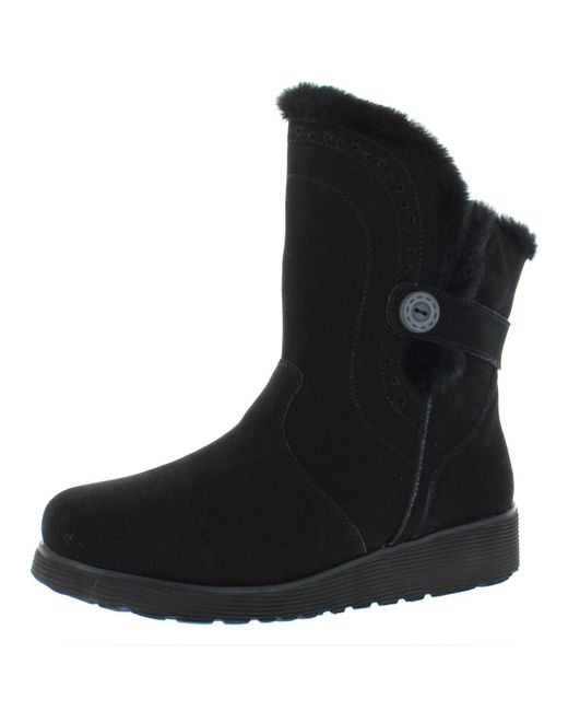 Skechers Keepsake Wedge Suede Mid-calf Winter Boots in Black | Lyst