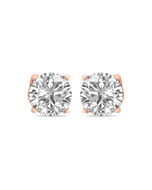 SSELECTS Metallic 1 1 4 Carat Total Weight Round Diamond Solitaire Earrings With Basket Setting Screwbacks
