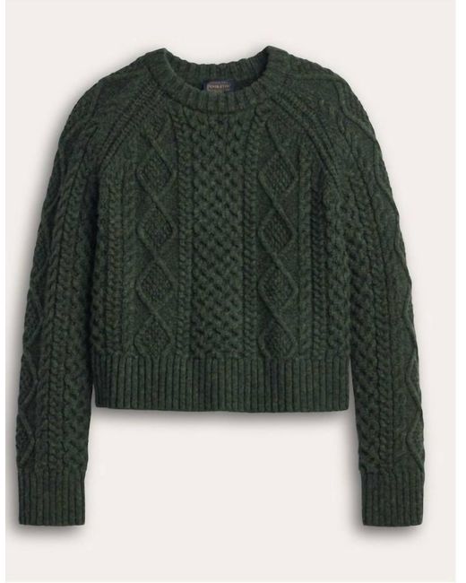 Pendleton Green Fisherman Wool Cable Sweater
