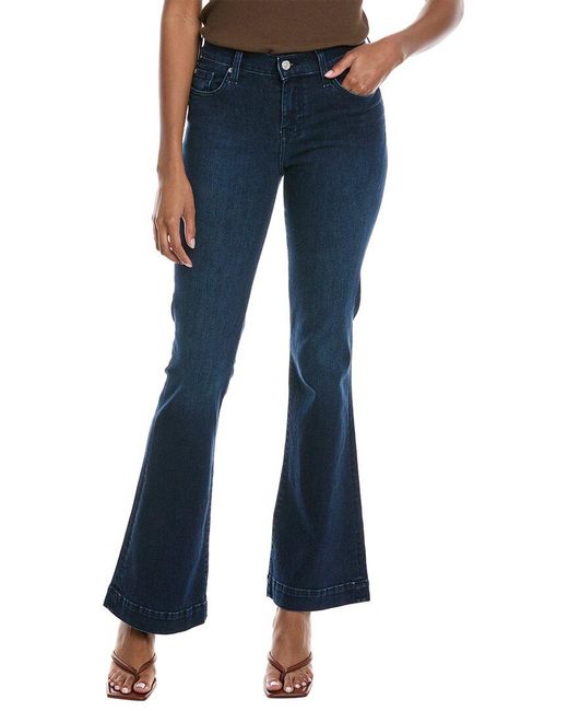 7 For All Mankind Blue Tailorless Dojo Kaia Flare Jean