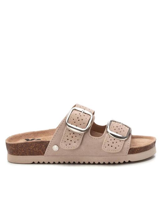 Xti Pink Double Buckle Slide Sandals