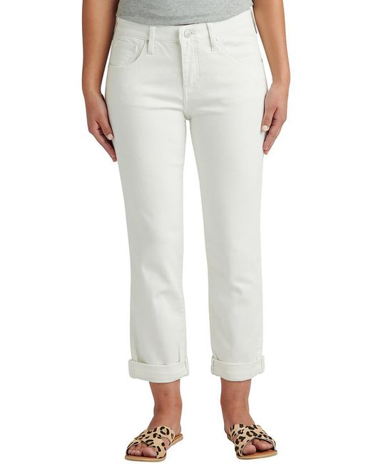 Jag Jeans White Petites Carter Girlfriend Mid-rise Ankle Jeans
