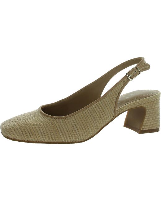 NYDJ Natural Faelynn Cork Square Toe Slingback Heels