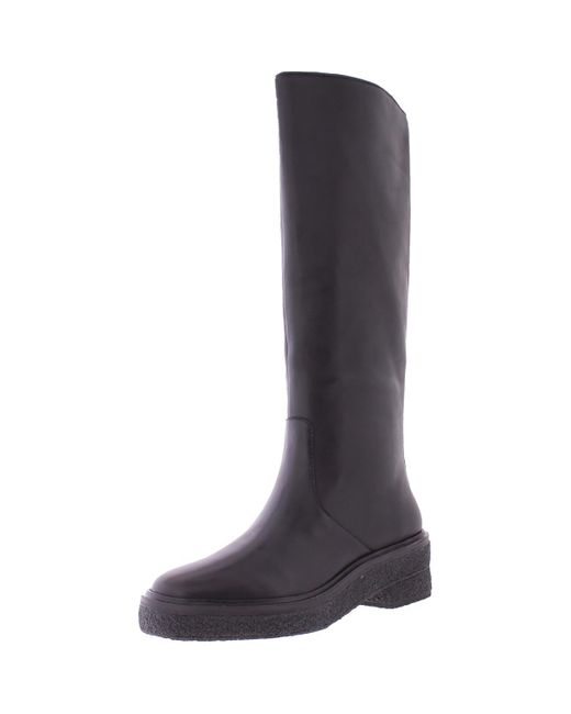 Loeffler Randall Black Collins Faux Leather Tall Knee-High Boots