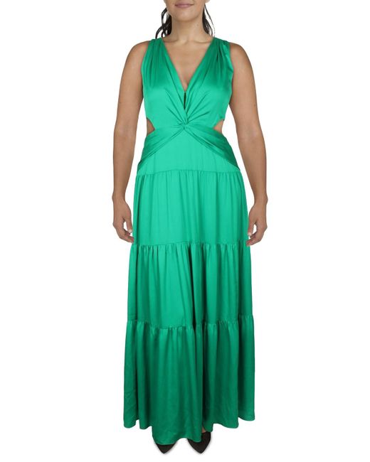 Lauren by Ralph Lauren Green Chiffon Long Evening Dress