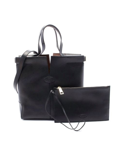 Tod's Black Di Leather Handbag