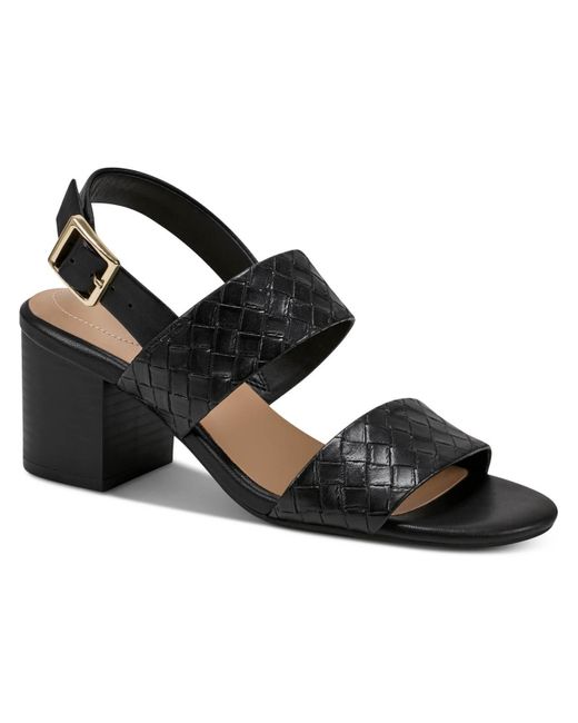 Giani Bernini Black Hudsonn Faux Leather Ankle Strap Slingback Sandals