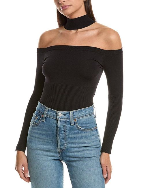 Jonathan Simkhai Black Lila Cold-Shoulder Pullover
