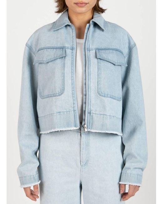 ATM Blue Washed Denim Cropped Jacket
