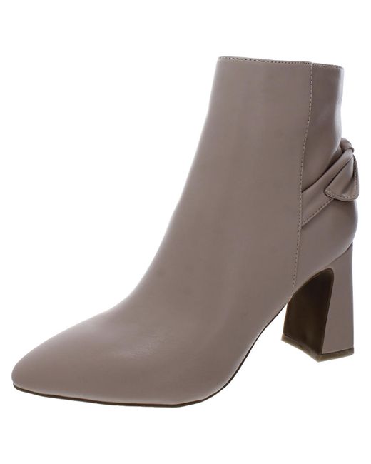 Bandolino Brown Kendra Faux Leather Pointed Toe Booties