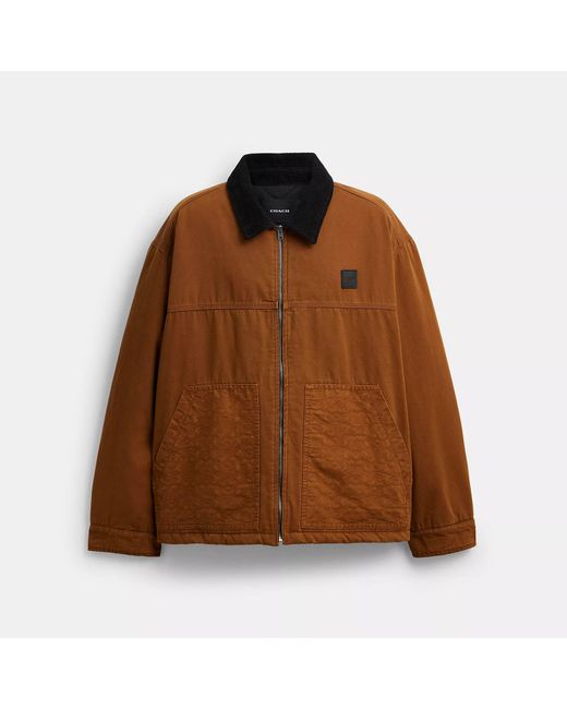 COACH Brown Work Jacket With Quilted Lining for men