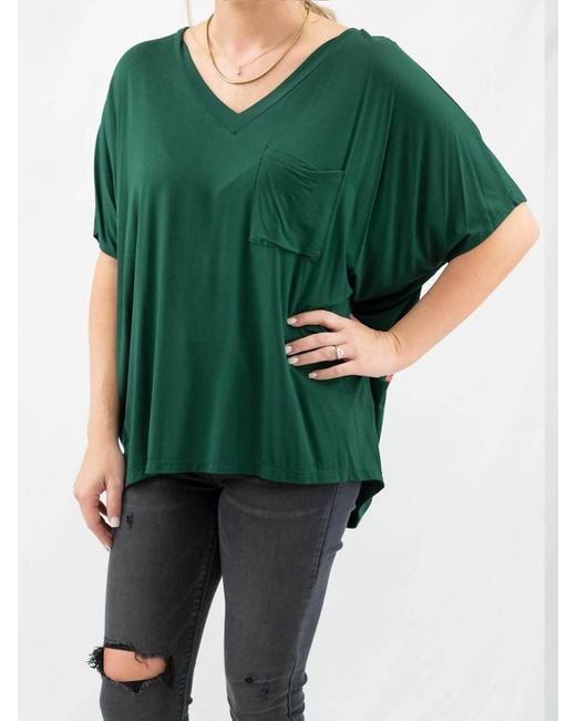 Adrienne Green Soft Drape Pocket Tee