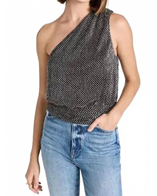 Ramy Brook Blue Koby One-Shoulder Top