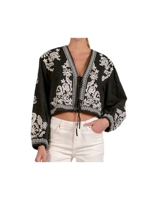 Elan Black Boho Tie Jacket
