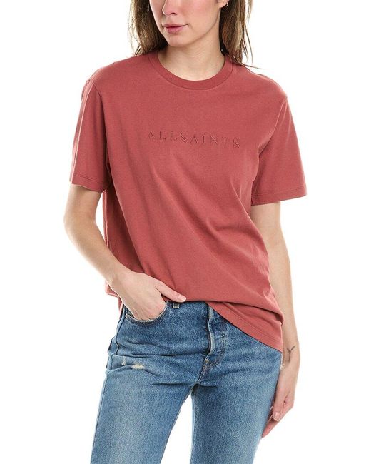 AllSaints Red Pippa Boyfriend T-shirt