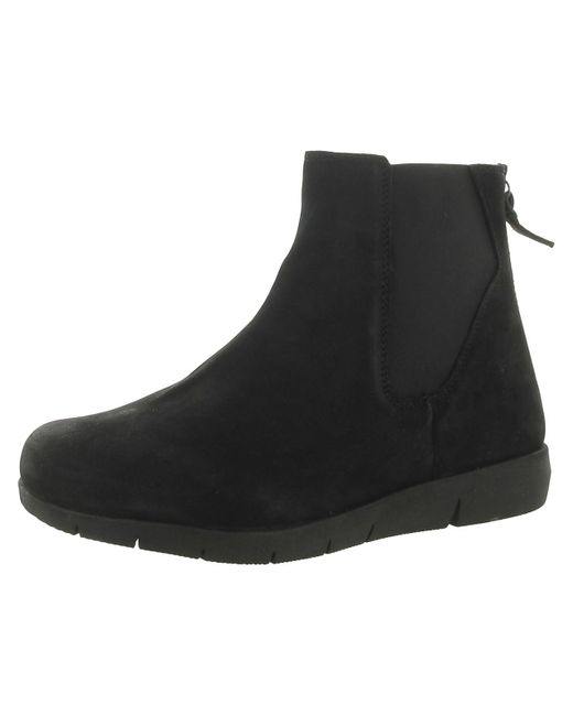 Softwalk® Black Albany Leather Wedge Chelsea Boots