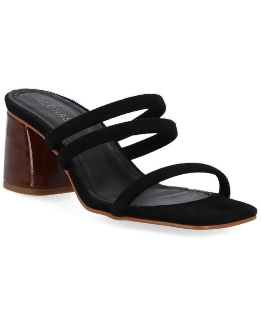 Alohas Black Indiana Leather Sandal