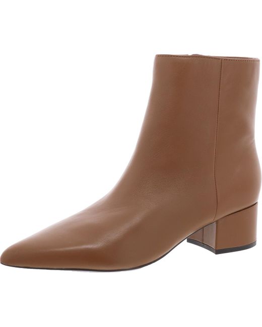 Marc Fisher Brown Gismo Leather Pointed Toe Ankle Boots
