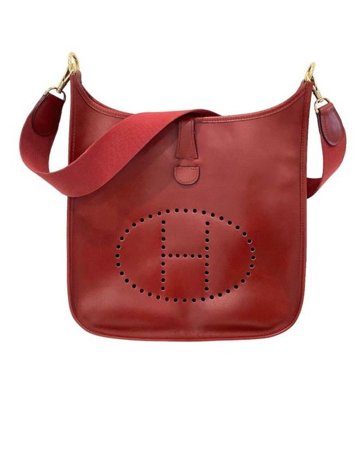 Hermès Red Evelyne Pony-style Calfskin Shoulder Bag (pre-owned)