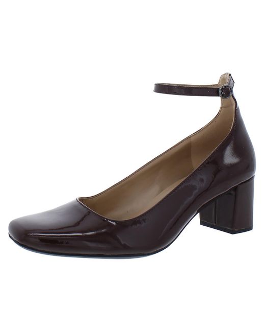 Naturalizer Brown Karina Patent Leather Ankle Strap Pumps