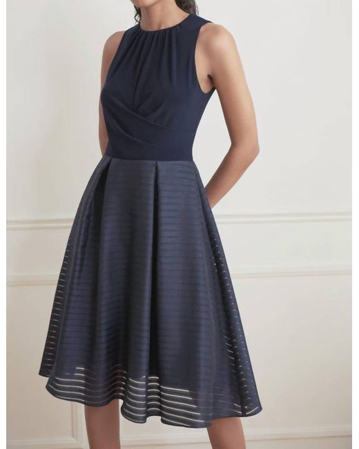 Joseph Ribkoff Blue Fitted Dress With Full Skirt