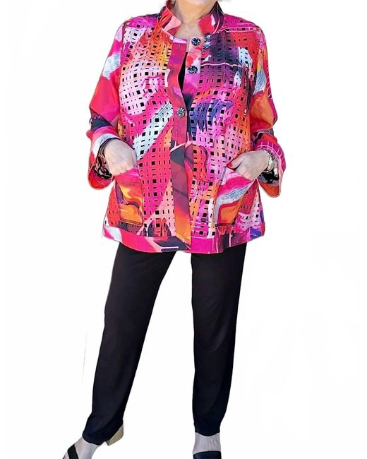 Lemon Grass Pink Laser Cut Reversible Jacket