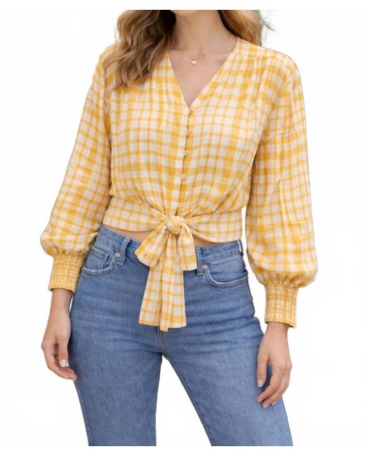 J joy Blue Checkered Crop Top