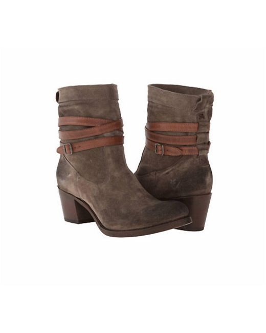 Frye Brown Jane Strappy Short Boot