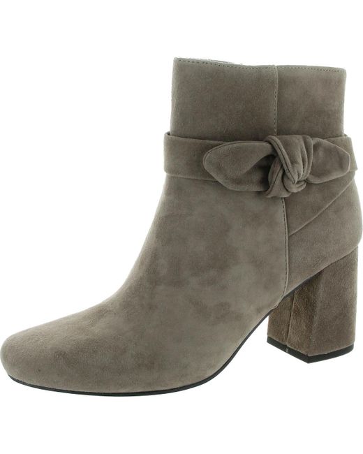 Bella Vita Blue Felicity Suede Bow Booties