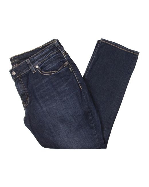 Silver Jeans Co. Blue Suki Mid Rise Dark Wash Straight Leg Jeans