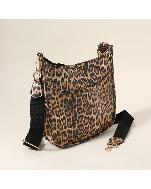 Fashnzfab Brown Solid Faux Leather Crossbody Bag 10" X 11" X 3"