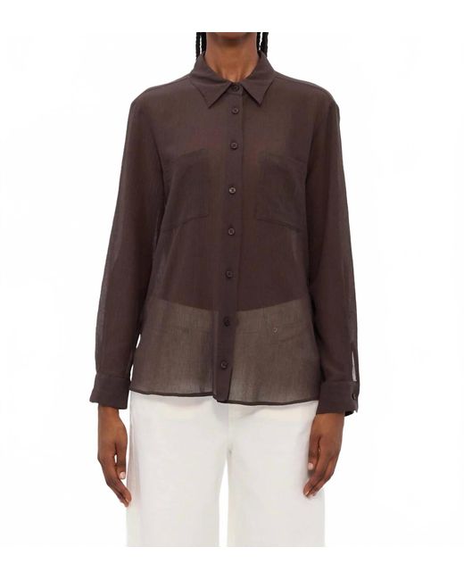 Marella Brown Orzo Button Down Blouse