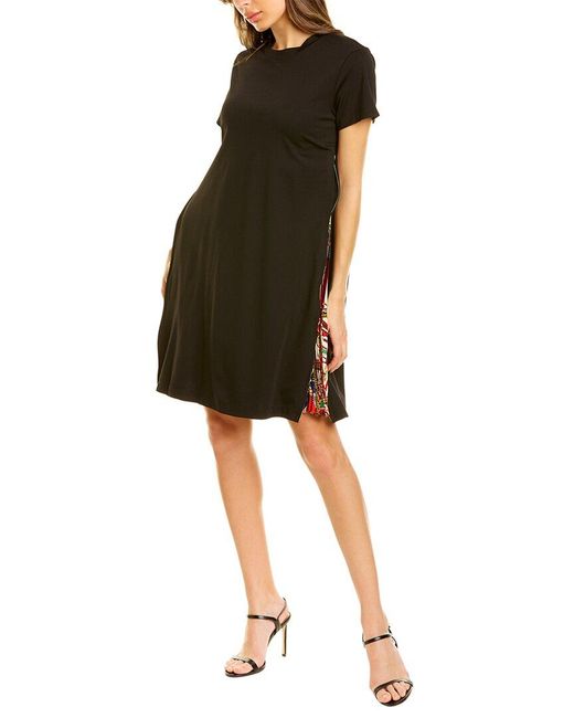 Gracia Black Side Pattern Shift Dress