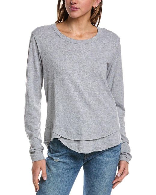 Chrldr Gray Ava Mock Layer T-Shirt