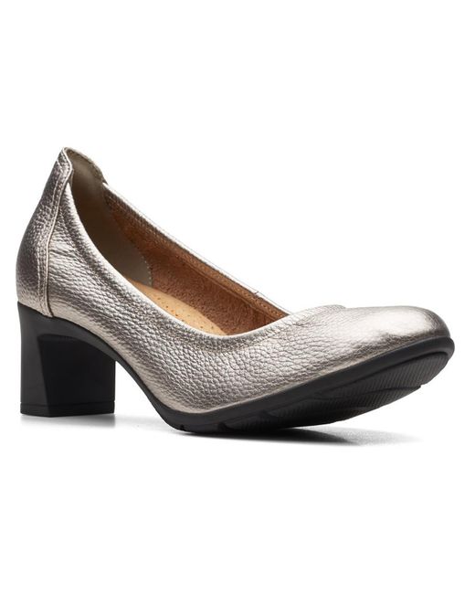 Clarks Brown Neiley Pearl Leather Slip On Pumps
