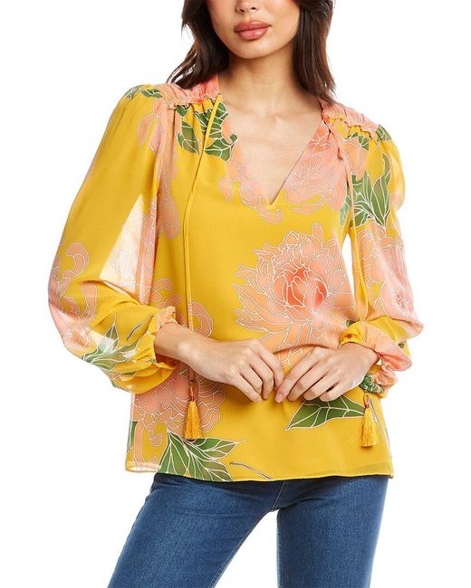 Trina Turk Watson Top in Yellow Save 7 Lyst