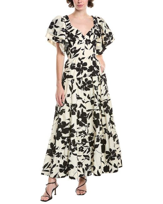Endless Rose White Dramatic Print Maxi Dress