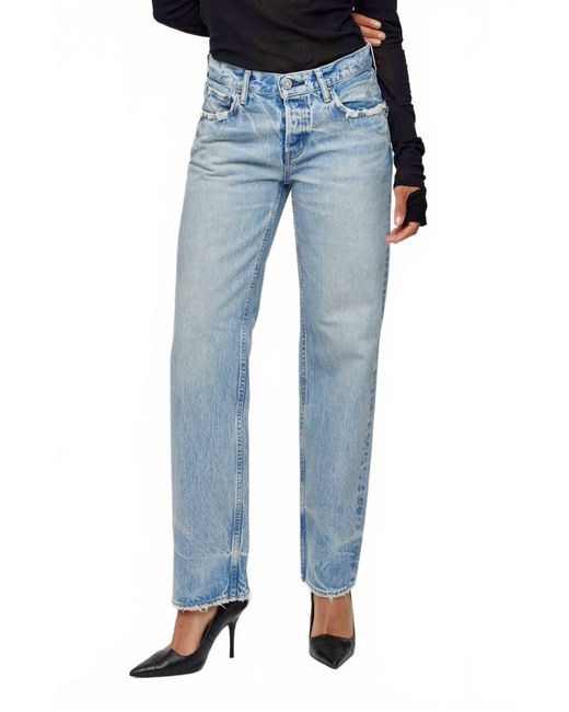 Moussy Blue Wildwood Low-Rise Straight Leg Jean