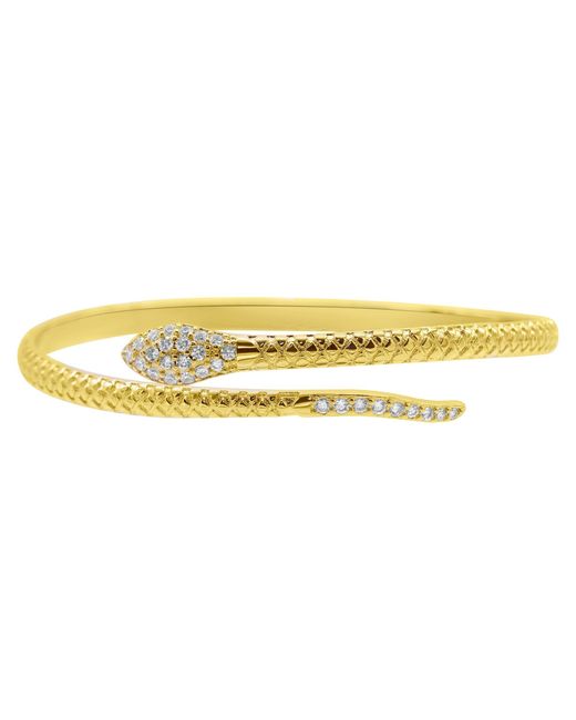 Adornia Yellow 14k Gold Plated Adjustable Crystal Snake Cuff