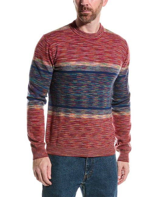 M Missoni Red Wool Crewneck Sweater for men